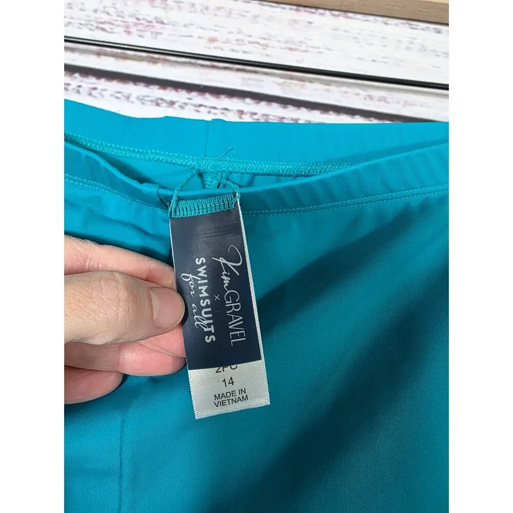 Kim Gravel X Swimsuit tankini w swim shorts womens size 14 NEW